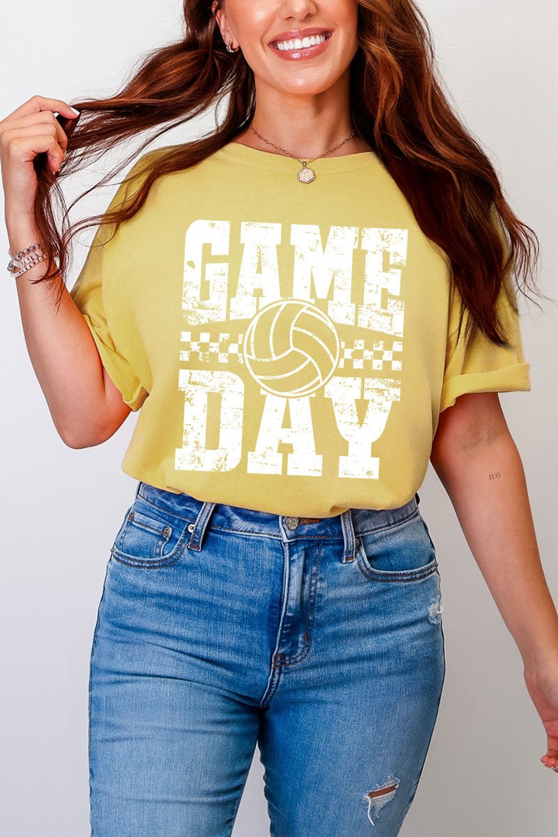 Retro Volleyball Game Day Comfort Colors Adult Ring - Spun Cotton Tee - Wholesale Accessory Market