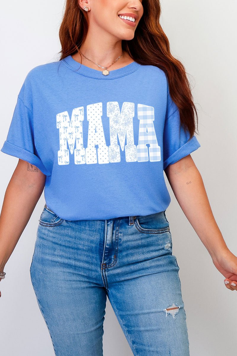 Bow And Blue Mama Comfort Colors Adult Ring - Spun Cotton Tee - Wholesale Accessory Market