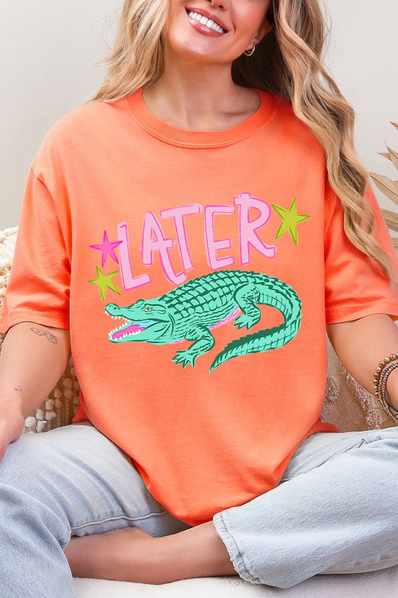Pink Later Gator Comfort Colors Adult Ring - Spun Cotton Tee - Wholesale Accessory Market