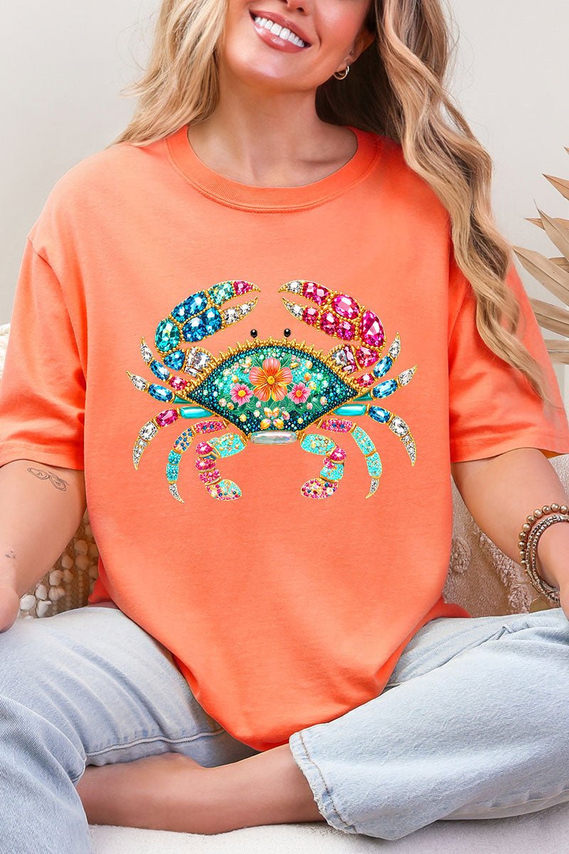 Seaside Sparkle Crab Comfort Colors Adult Ring - Spun Cotton Tee - Wholesale Accessory Market
