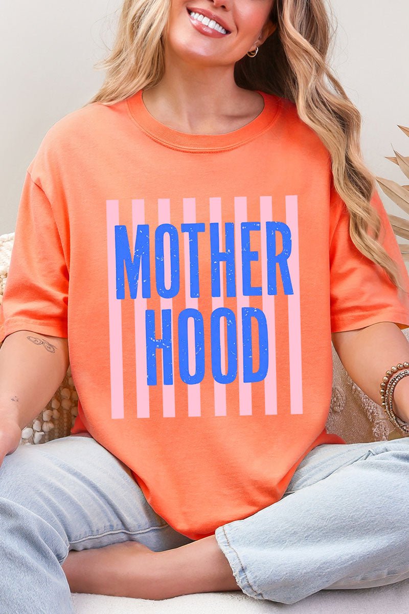 Striped Motherhood Comfort Colors Adult Ring - Spun Cotton Tee - Wholesale Accessory Market