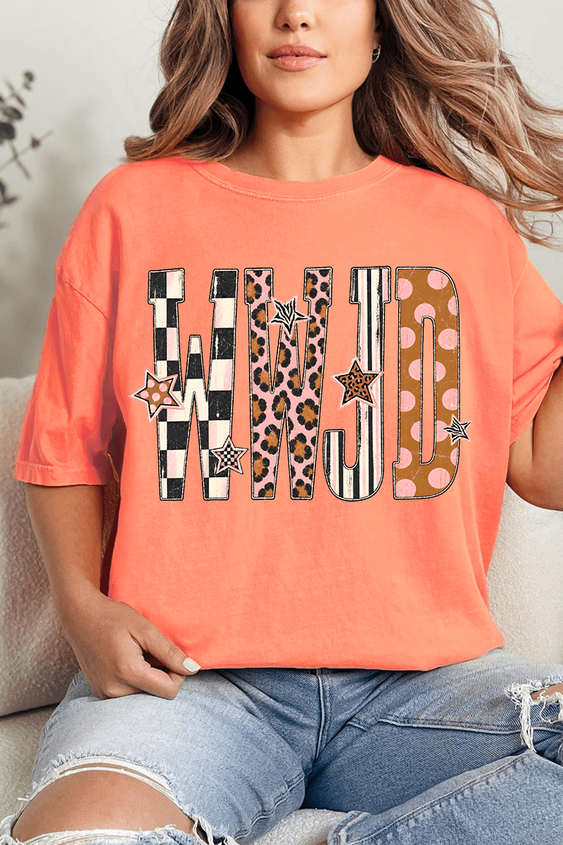 WWJD Pattern Pop Comfort Colors Adult Ring-Spun Cotton Tee - Wholesale Accessory Market