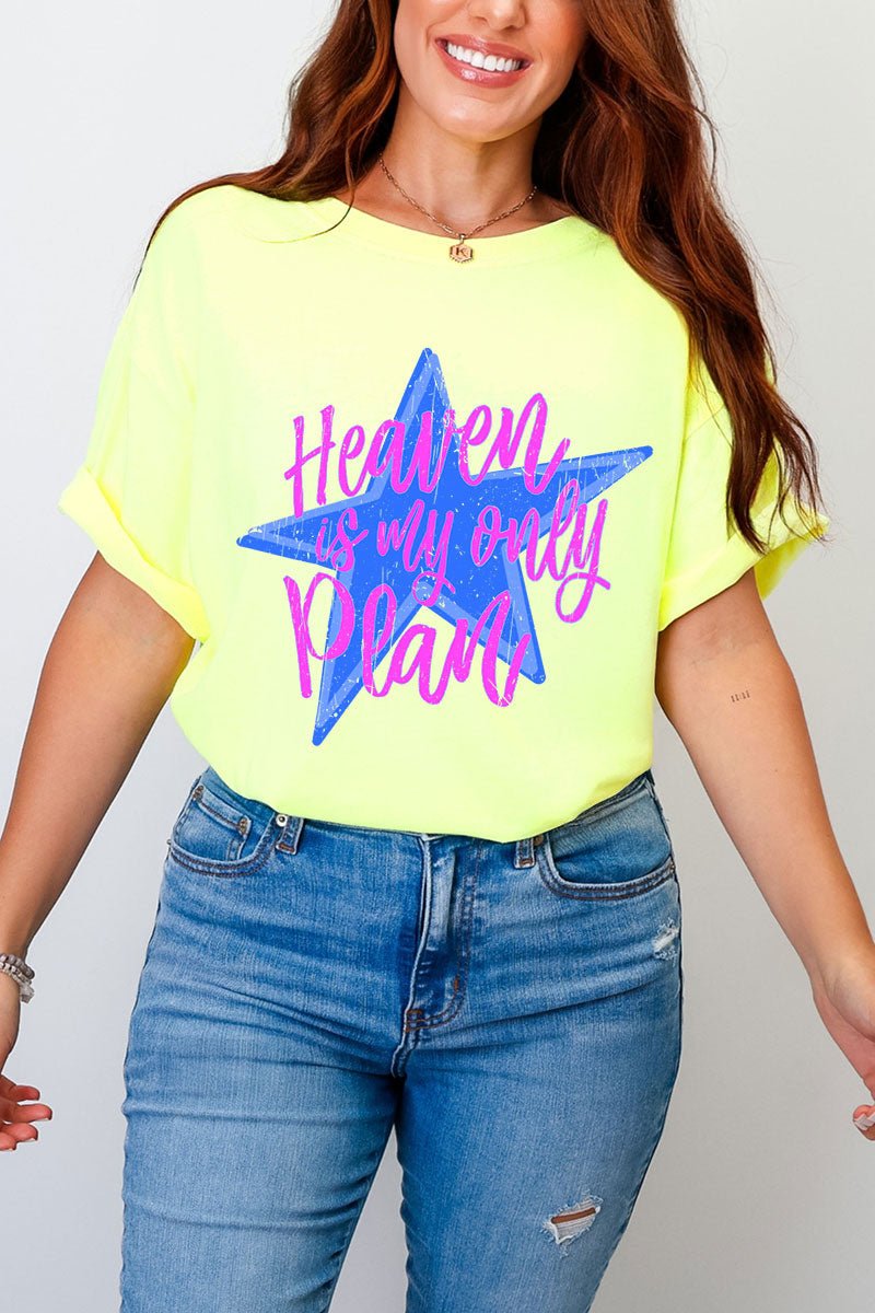 Heaven Is My Only Plan Comfort Colors Adult Ring - Spun Cotton Tee - Wholesale Accessory Market