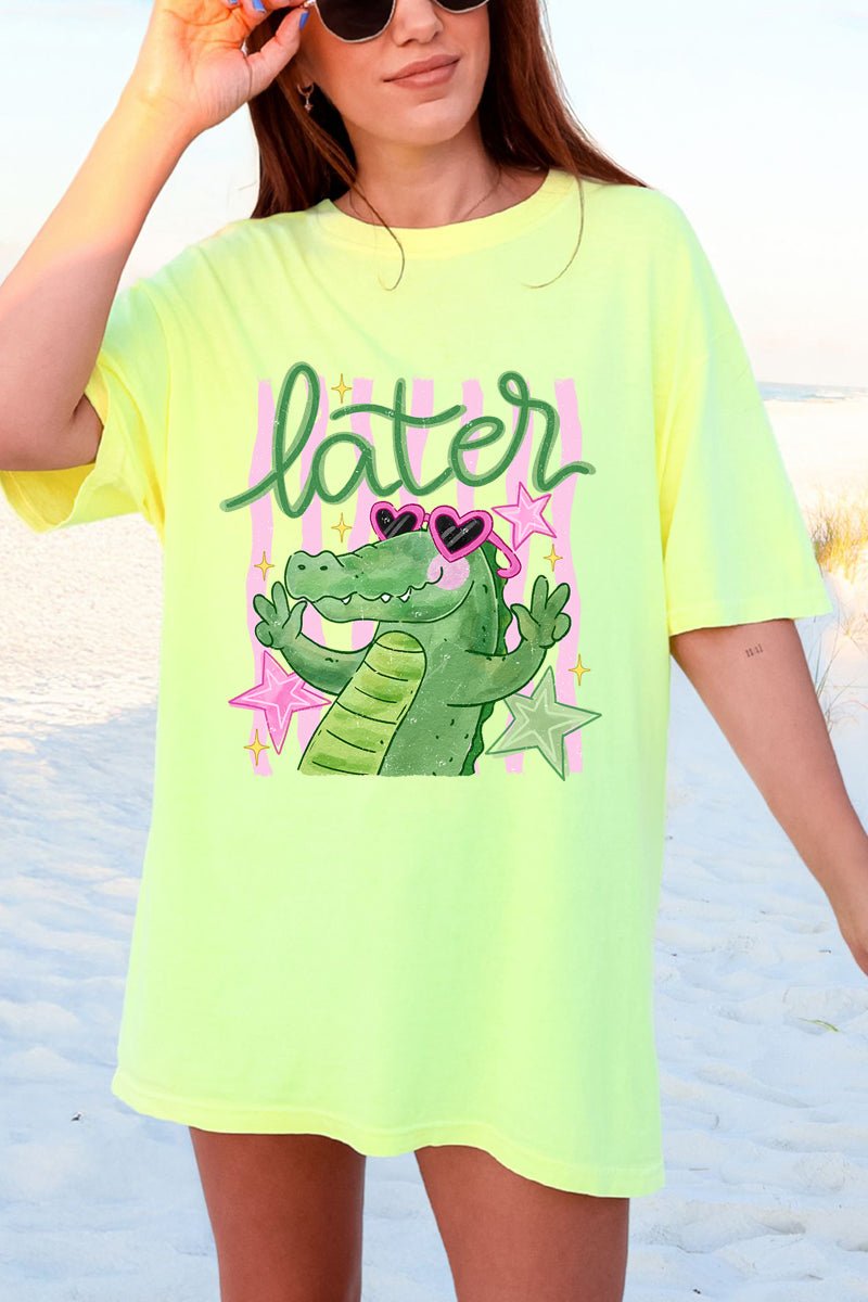 Preppy Later Gator Comfort Colors Adult Ring - Spun Cotton Tee - Wholesale Accessory Market
