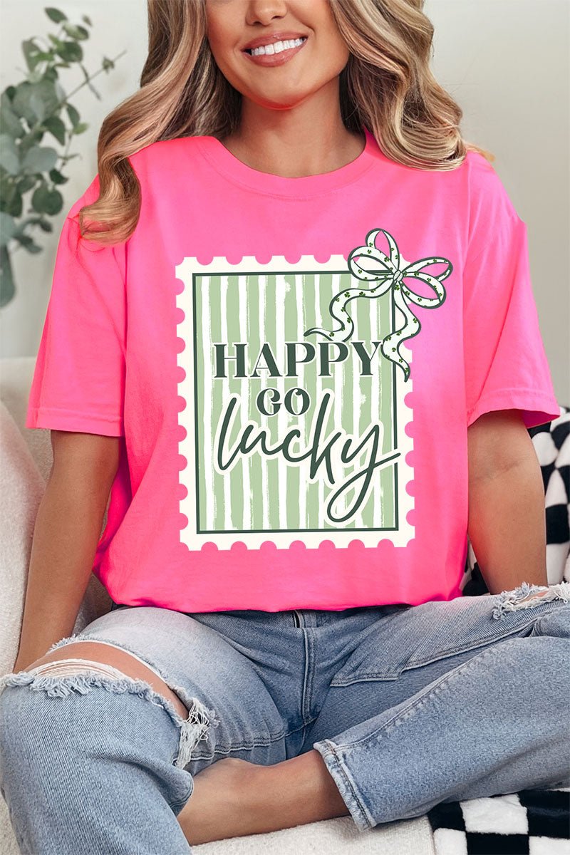 Happy Go Lucky Comfort Colors Adult Ring - Spun Cotton Tee - Wholesale Accessory Market