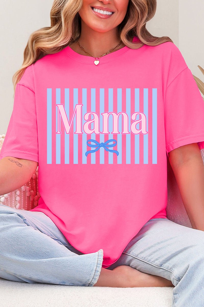 Mama Striped Comfort Colors Adult Ring - Spun Cotton Tee - Wholesale Accessory Market