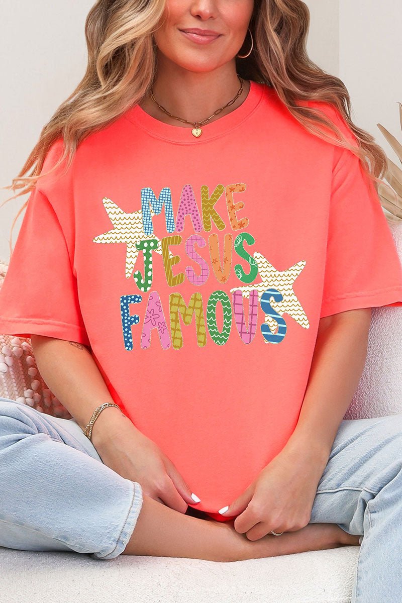 Make Jesus Famous Comfort Colors Adult Ring - Spun Cotton Tee - Wholesale Accessory Market