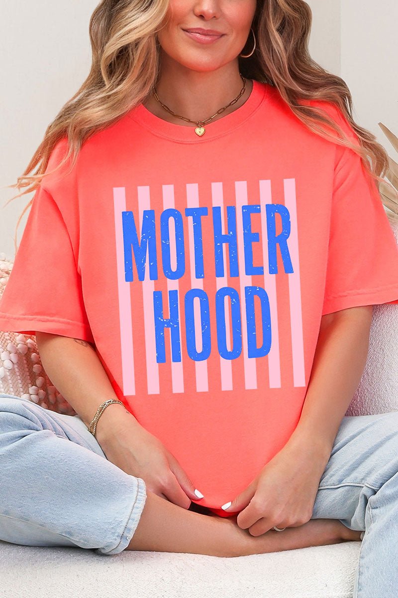Striped Motherhood Comfort Colors Adult Ring - Spun Cotton Tee - Wholesale Accessory Market