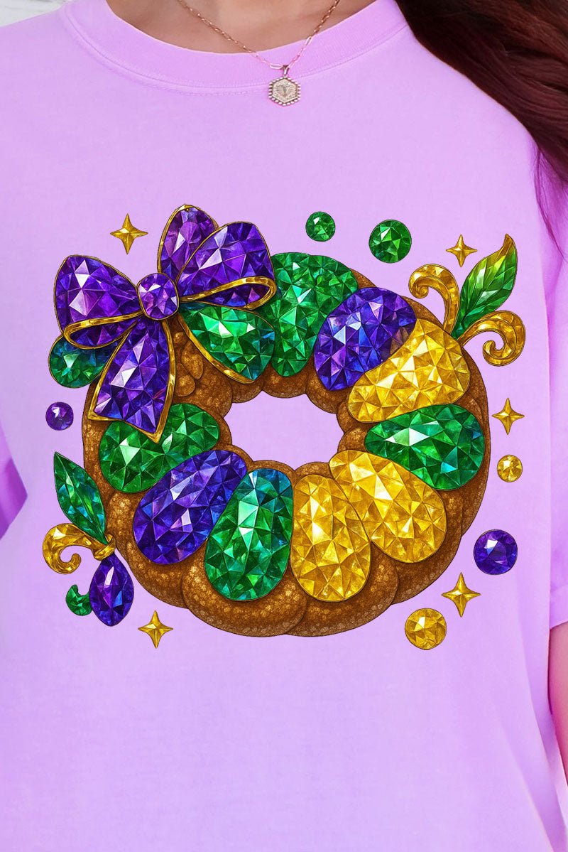 Faux Rhinestone King Cake Comfort Colors Adult Ring - Spun Cotton Tee - Wholesale Accessory Market