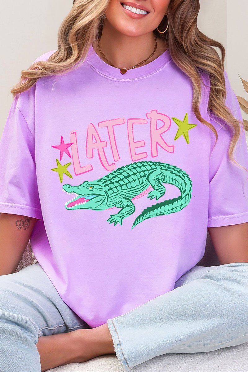 Pink Later Gator Comfort Colors Adult Ring - Spun Cotton Tee - Wholesale Accessory Market