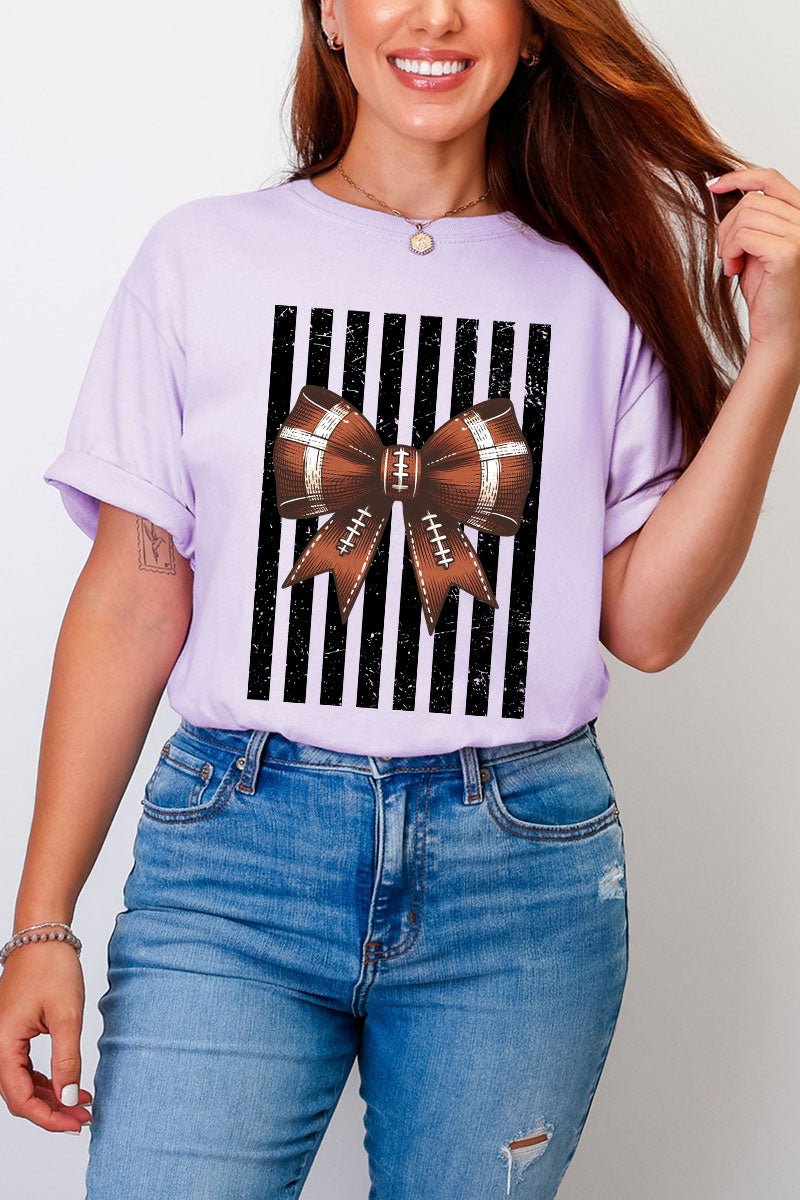 Black Varsity Bow Comfort Colors Adult Ring-Spun Cotton Tee - Wholesale Accessory Market