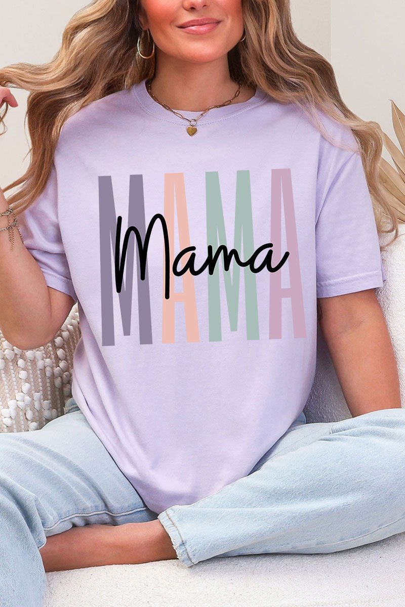 Block Script Mama Comfort Colors Adult Ring - Spun Cotton Tee - Wholesale Accessory Market