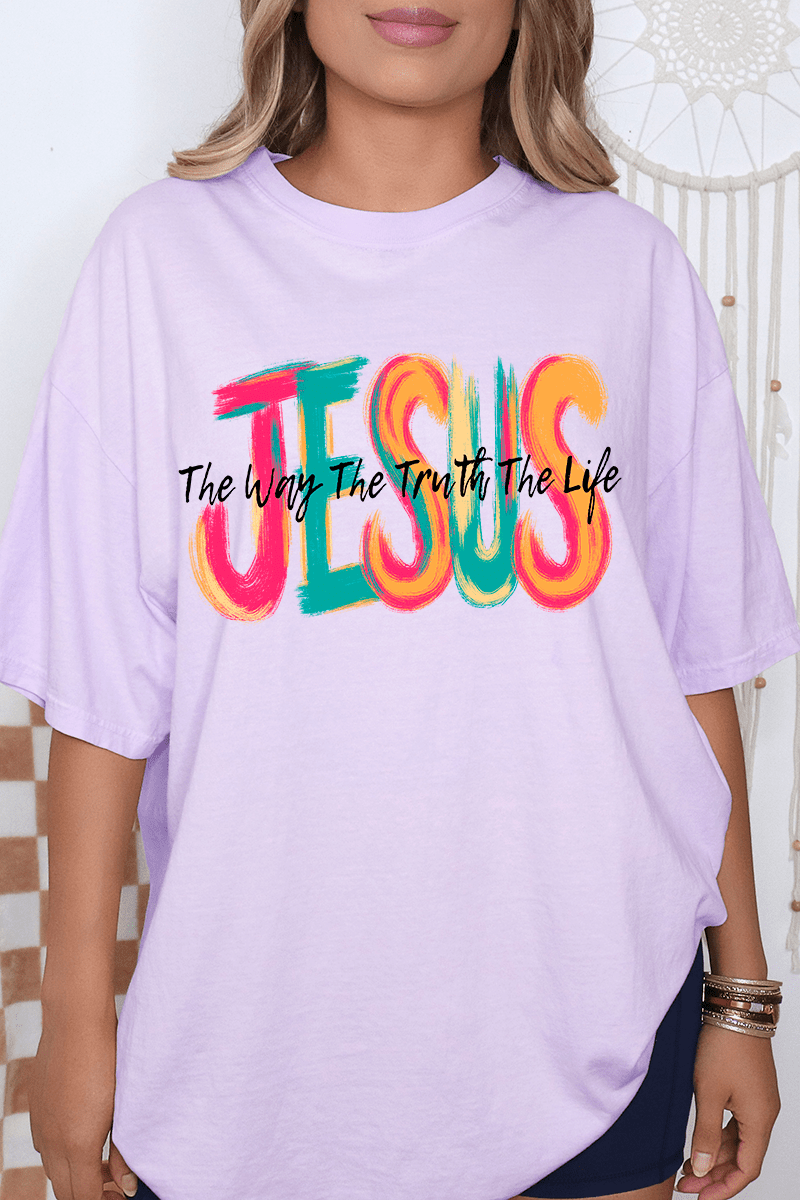 Brushstroke Jesus Comfort Colors Adult Ring - Spun Cotton Tee - Wholesale Accessory Market