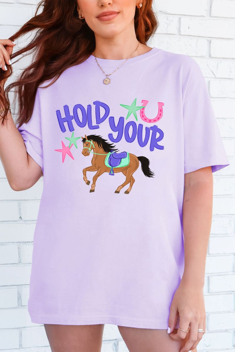 Hold Your Horses Comfort Colors Adult Ring - Spun Cotton Tee - Wholesale Accessory Market