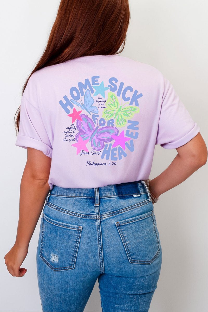 Homesick For Heaven Front & Back Comfort Colors Adult Ring-Spun Cotton Tee - Wholesale Accessory Market