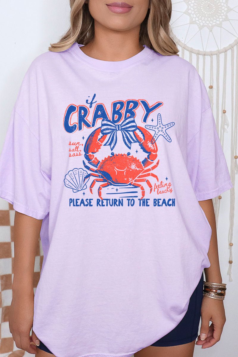 If Crabby Please Return To The Beach Comfort Colors Adult Ring - Spun Cotton Tee - Wholesale Accessory Market