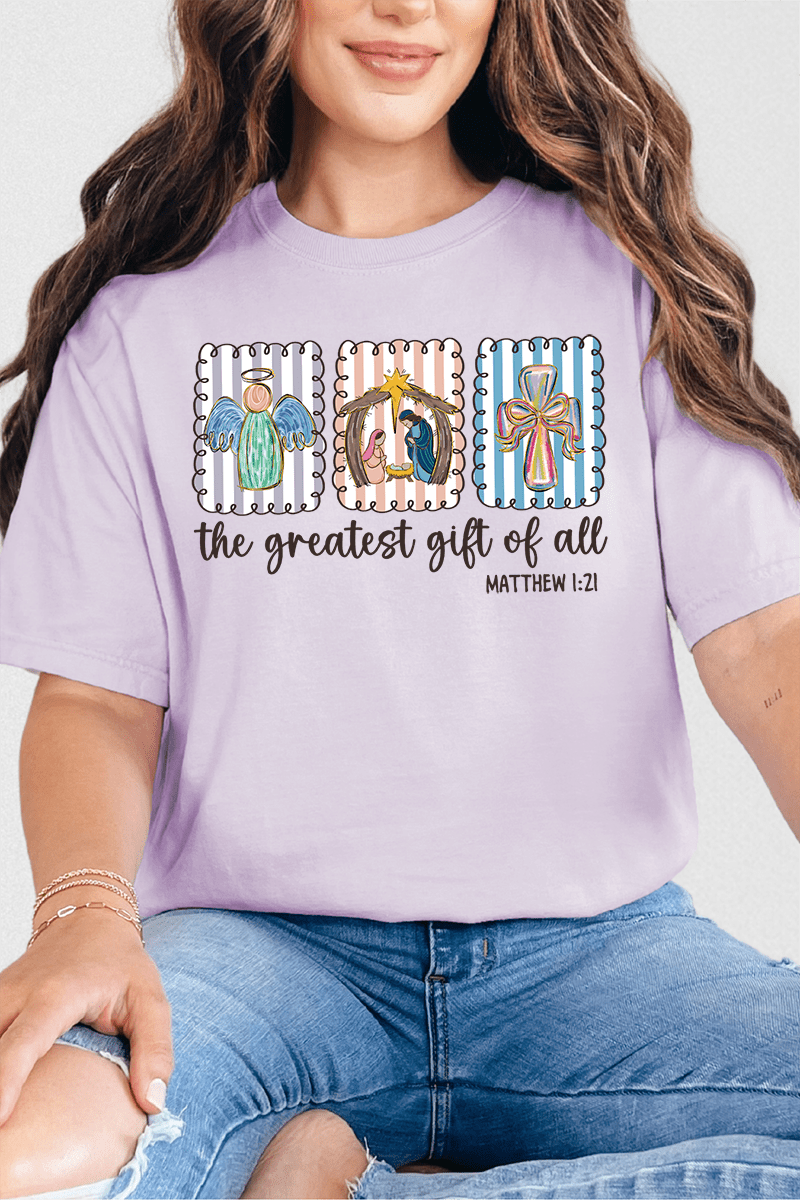 Jesus, Greatest Gift Comfort Colors Adult Ring - Spun Cotton Tee - Wholesale Accessory Market