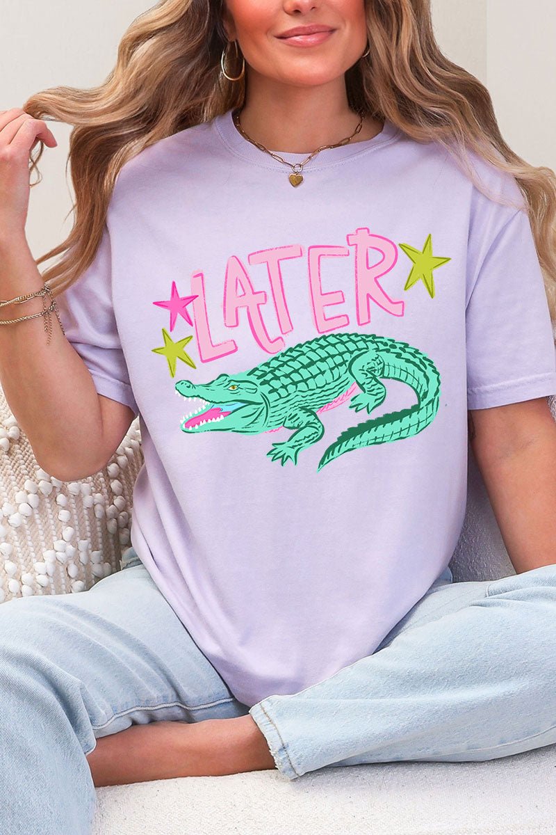 Pink Later Gator Comfort Colors Adult Ring - Spun Cotton Tee - Wholesale Accessory Market