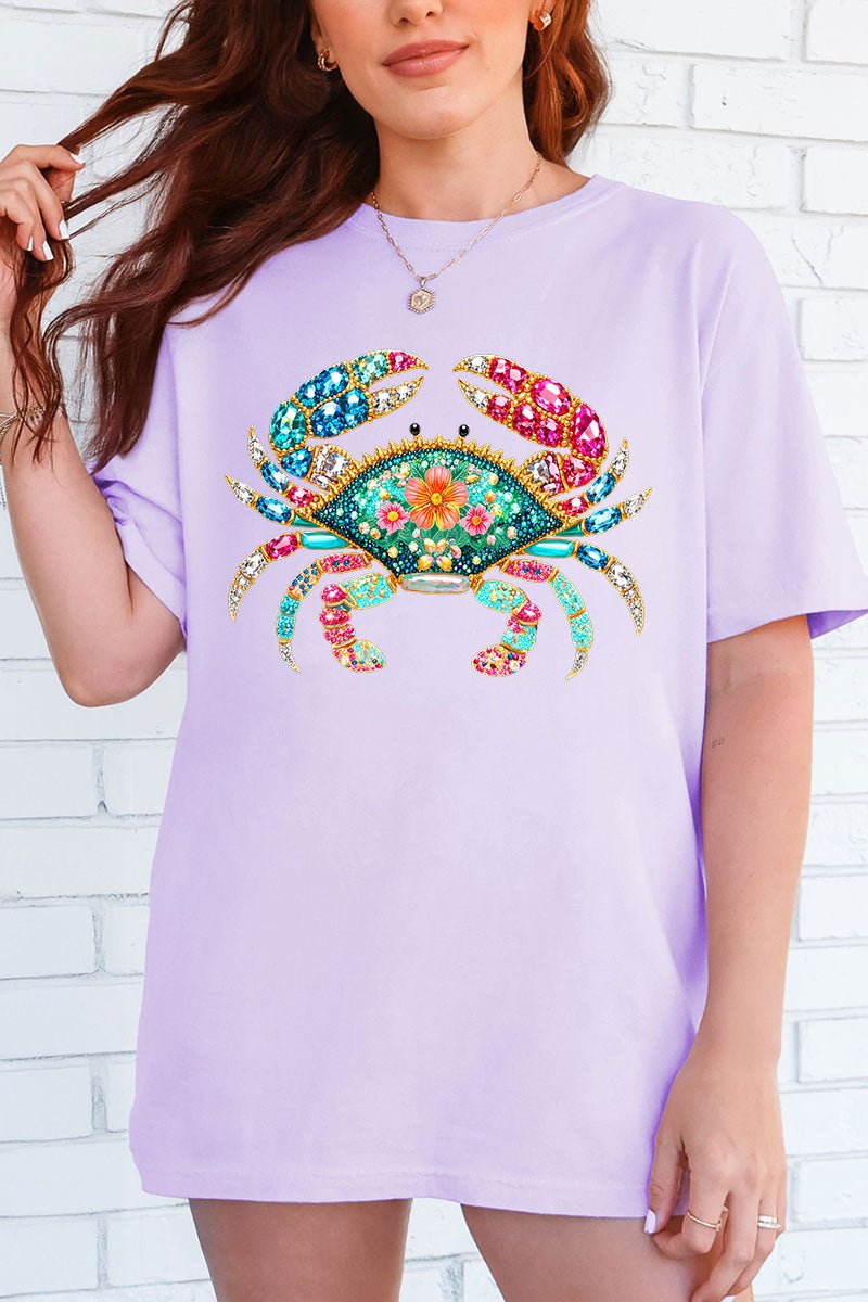 Seaside Sparkle Crab Comfort Colors Adult Ring - Spun Cotton Tee - Wholesale Accessory Market