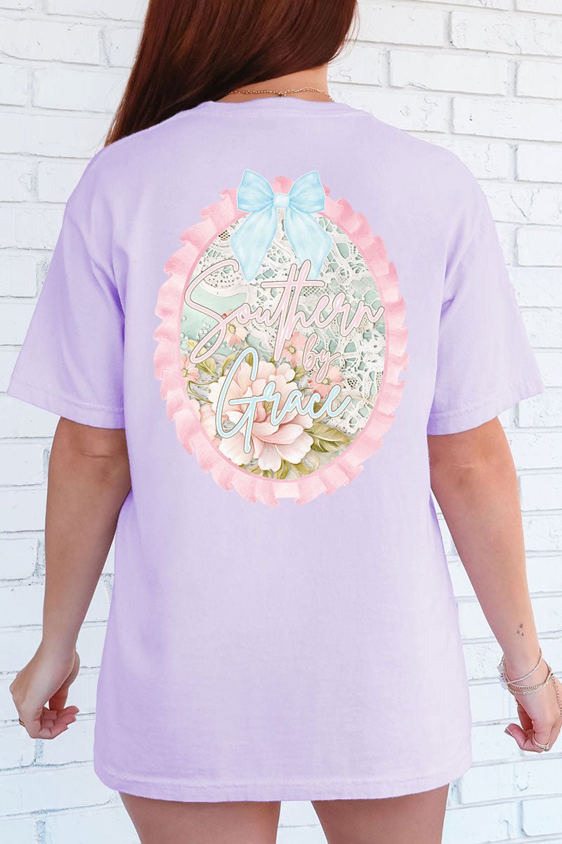 Southern By Grace Ruffle Front & Back Comfort Colors Adult Ring - Spun Cotton Tee - Wholesale Accessory Market