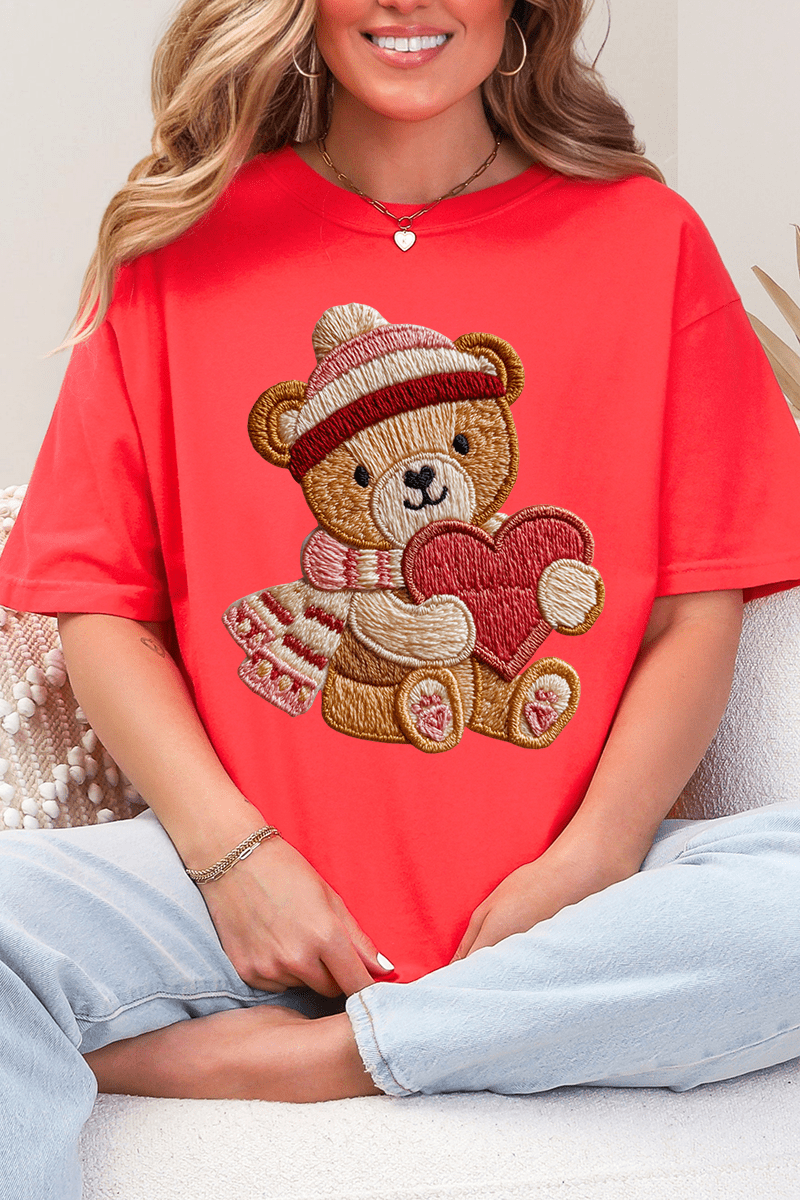 Teddy's Threaded Heart Comfort Colors Adult Ring - Spun Cotton Tee - Wholesale Accessory Market