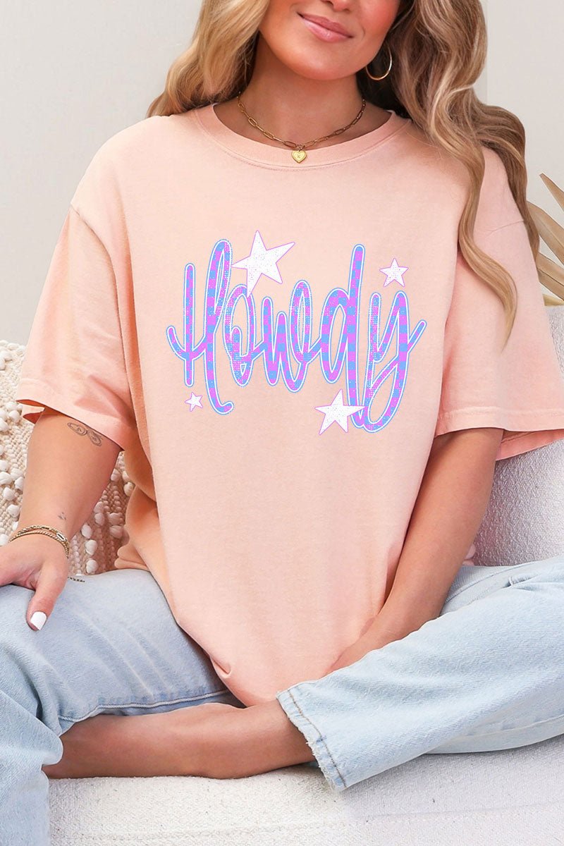 Electric Cowgirl Howdy Comfort Colors Adult Ring - Spun Cotton Tee - Wholesale Accessory Market