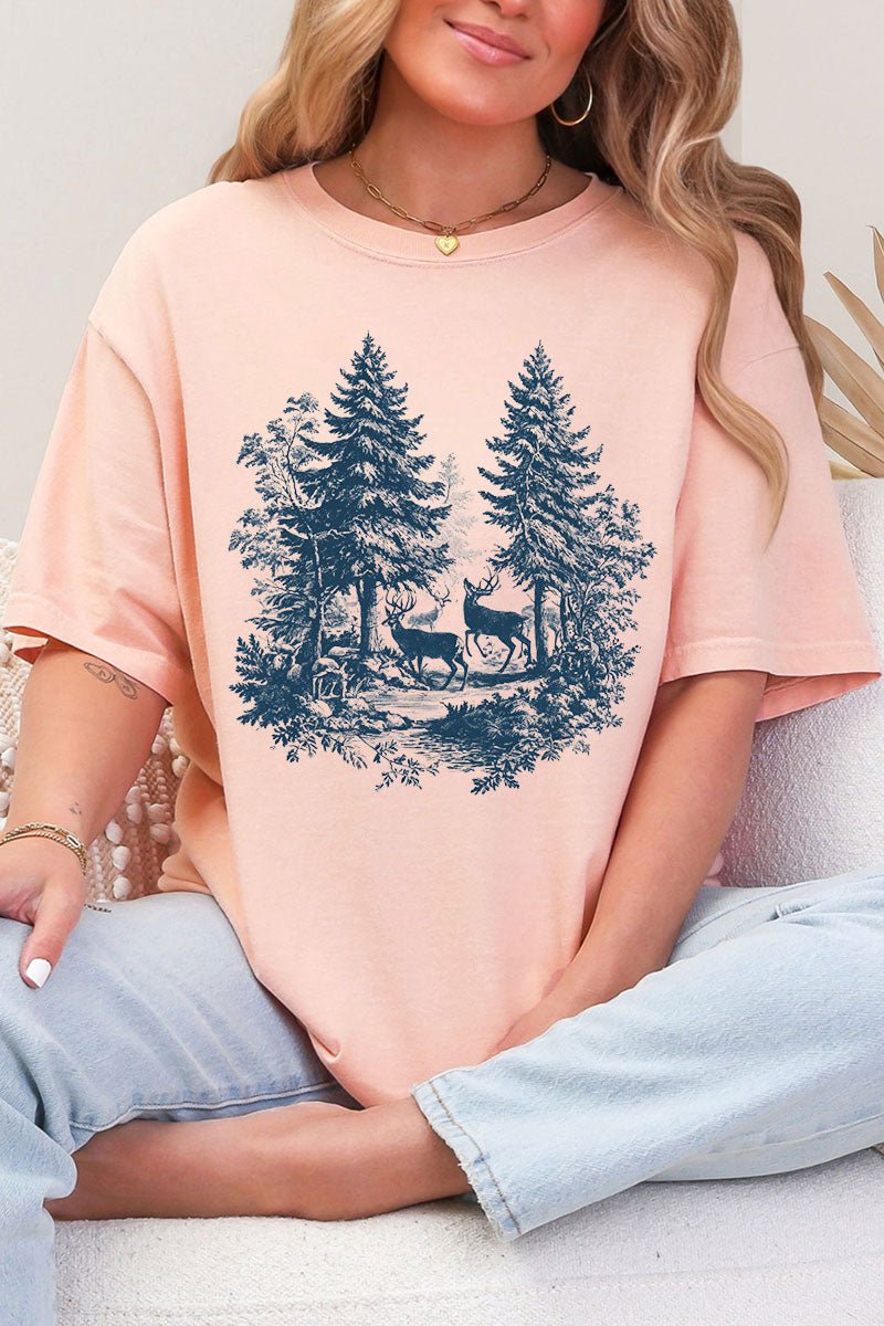Woodland Buck Comfort Colors Adult Ring - Spun Cotton Tee - Wholesale Accessory Market