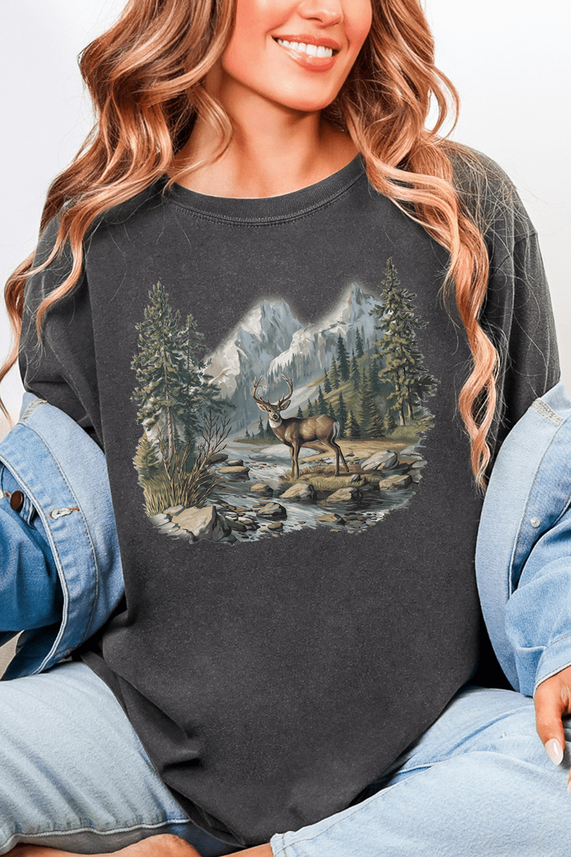 Alpine Deer Comfort Colors Adult Ring - Spun Cotton Tee - Wholesale Accessory Market