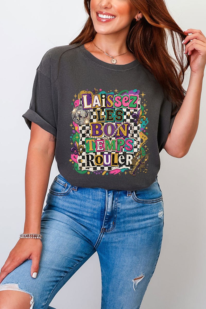 Bold Laissez Les Bon Temps Rouler Comfort Colors Adult Ring - Spun Cotton Tee - Wholesale Accessory Market