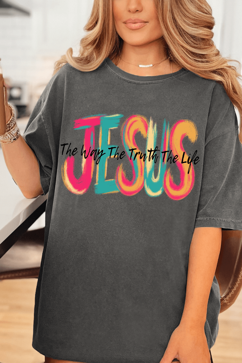 Brushstroke Jesus Comfort Colors Adult Ring - Spun Cotton Tee - Wholesale Accessory Market