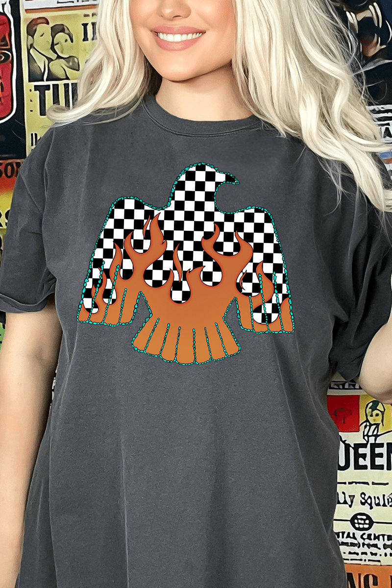 Checkerfire Thunderbird Comfort Colors Adult Ring - Spun Cotton Tee - Wholesale Accessory Market