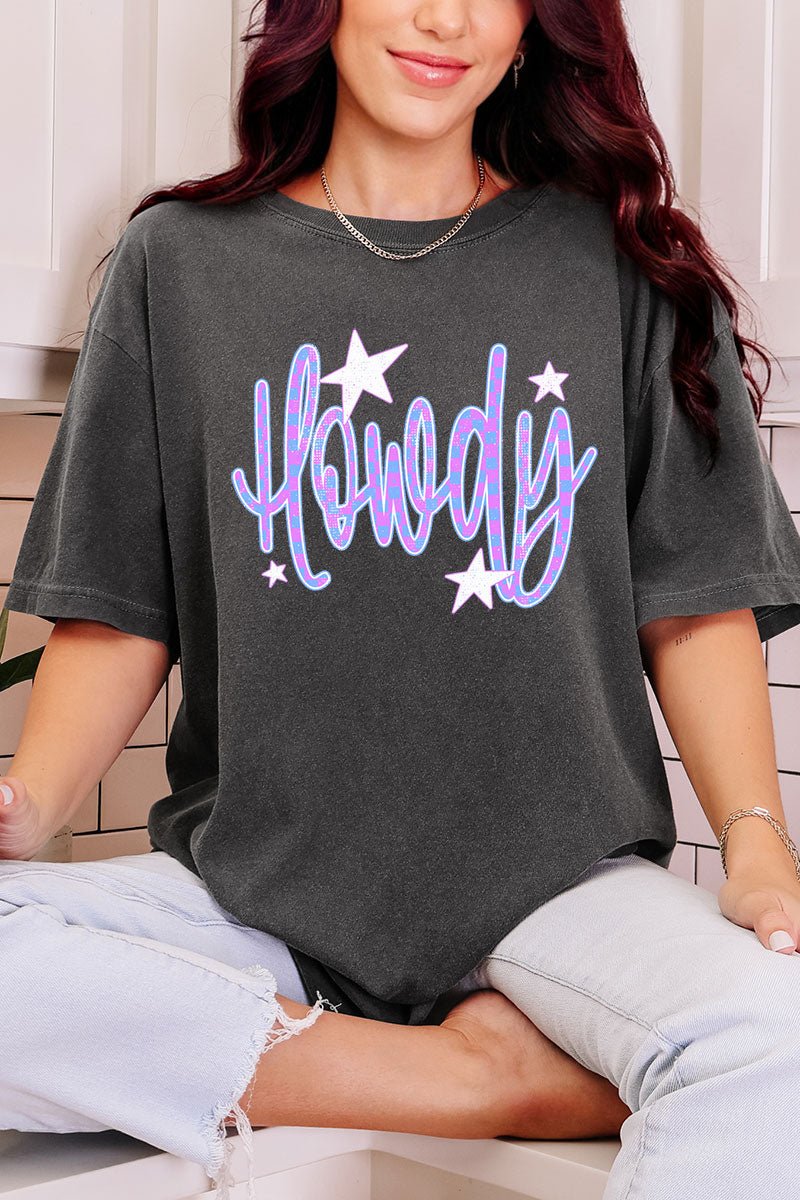 Electric Cowgirl Howdy Comfort Colors Adult Ring - Spun Cotton Tee - Wholesale Accessory Market