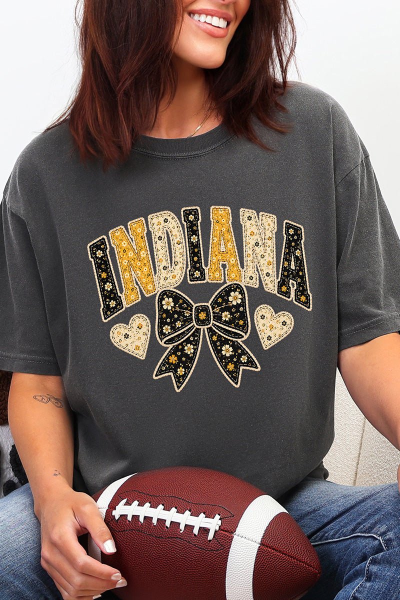 Indiana Blooming Bow Comfort Colors Adult Ring-Spun Cotton Tee - Wholesale Accessory Market
