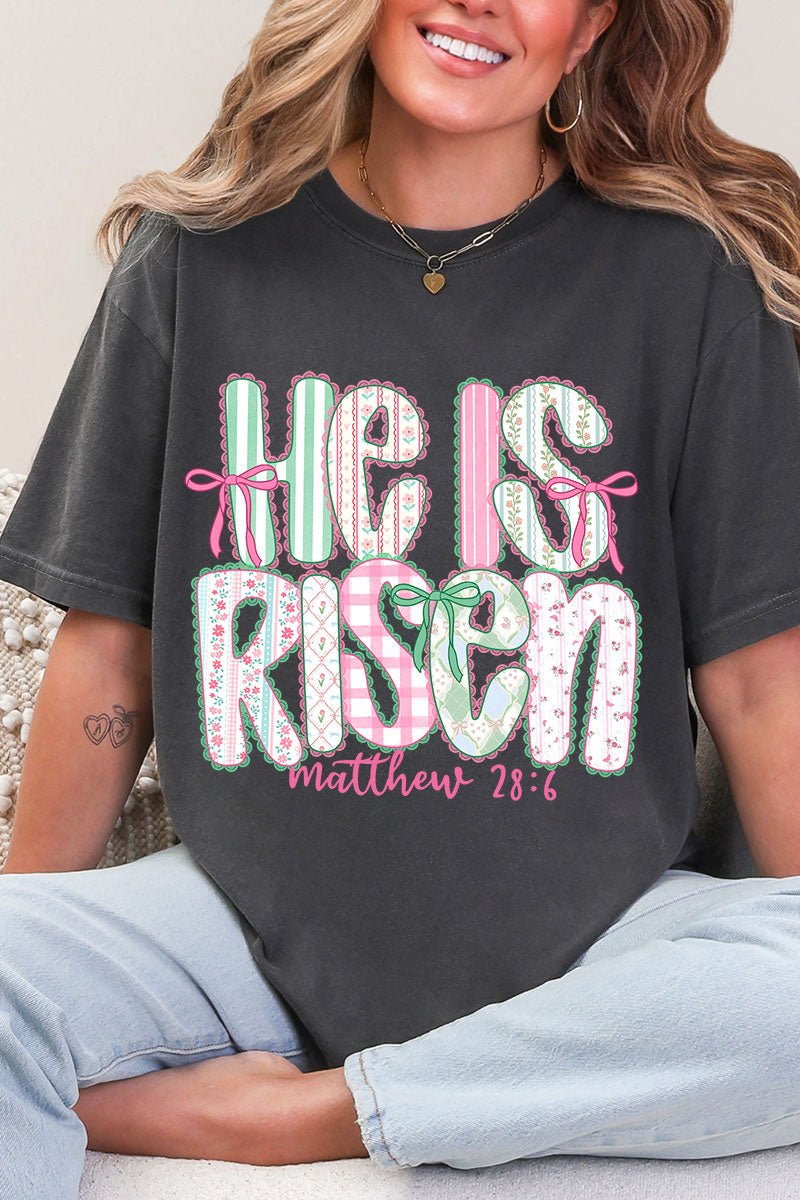 Lace & Bloom He Is Risen Comfort Colors Adult Ring - Spun Cotton Tee - Wholesale Accessory Market