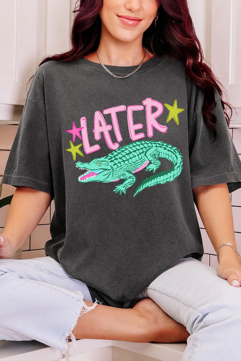 Pink Later Gator Comfort Colors Adult Ring - Spun Cotton Tee - Wholesale Accessory Market