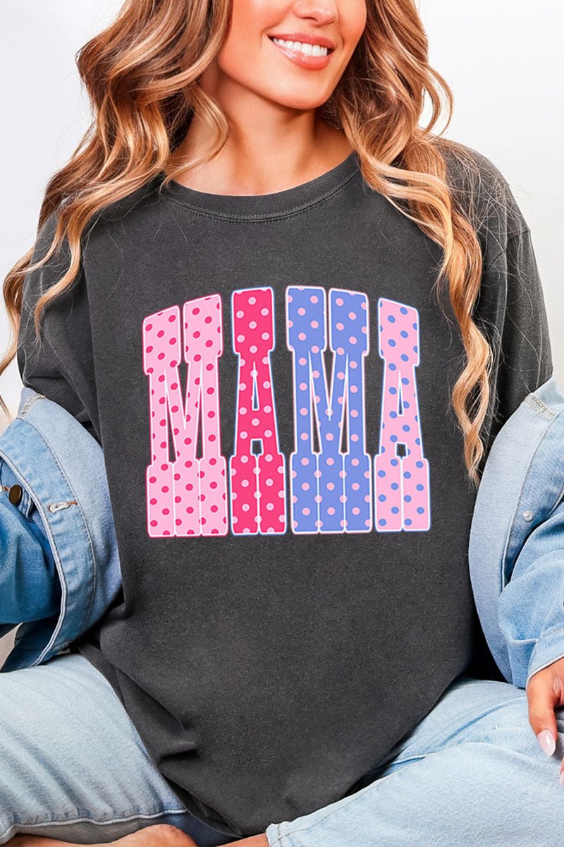 Polka Dot Pop Mama Comfort Colors Adult Ring - Spun Cotton Tee - Wholesale Accessory Market