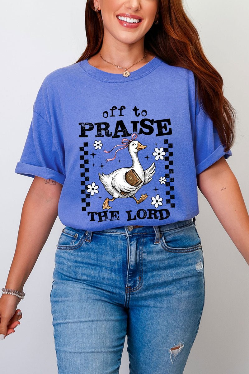 Off To Praise The Lord Comfort Colors Adult Ring - Spun Cotton Tee - Wholesale Accessory Market