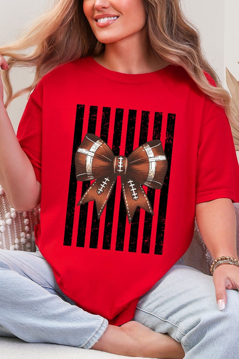 Black Varsity Bow Comfort Colors Adult Ring-Spun Cotton Tee - Wholesale Accessory Market