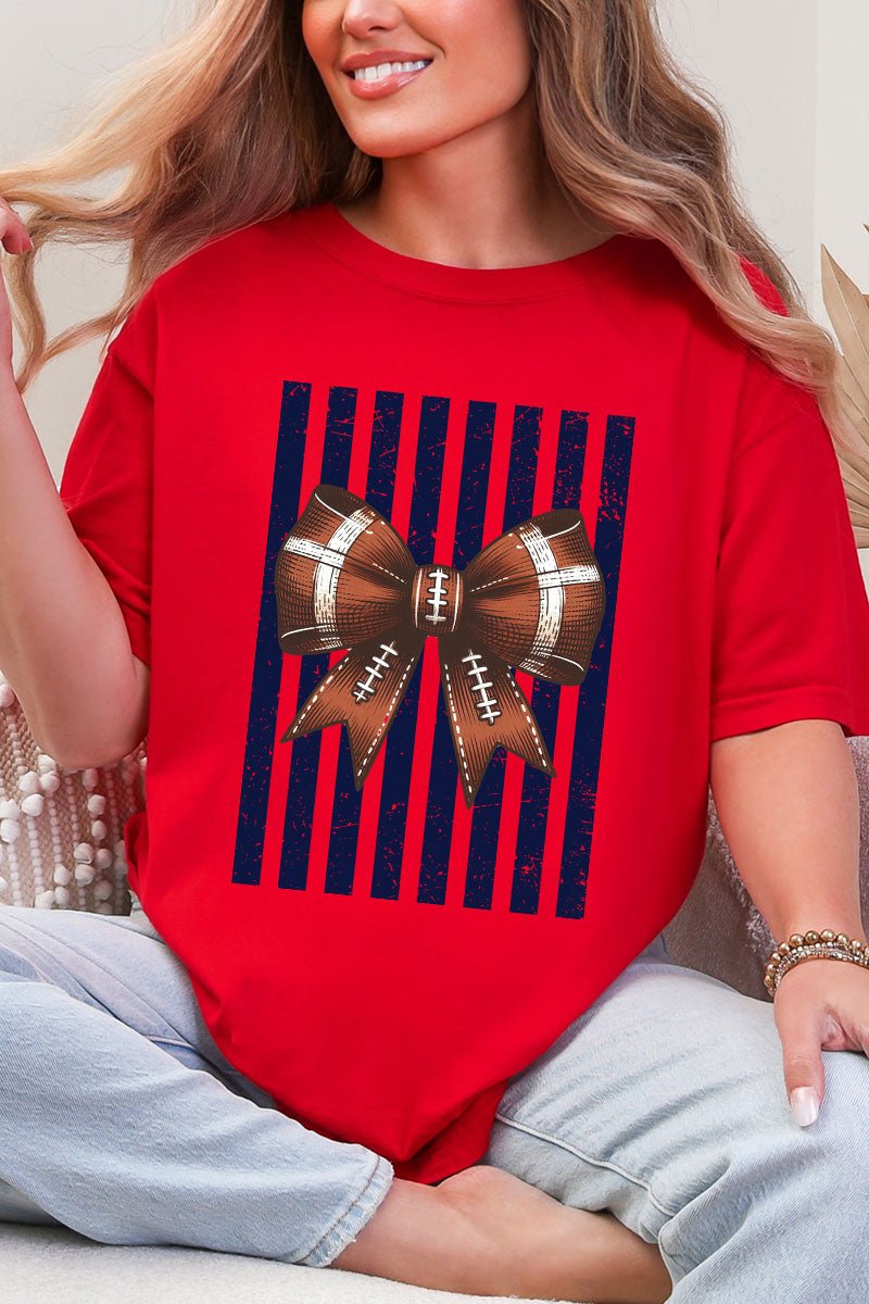 Navy Varsity Bow Comfort Colors Adult Ring-Spun Cotton Tee - Wholesale Accessory Market