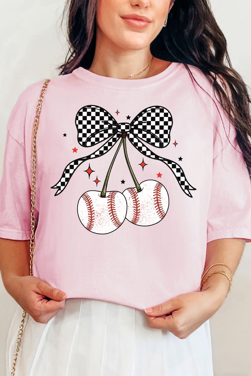 Baseball Cherries Comfort Colors Adult Ring - Spun Cotton Tee - Wholesale Accessory Market