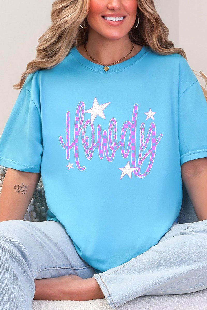 Electric Cowgirl Howdy Comfort Colors Adult Ring - Spun Cotton Tee - Wholesale Accessory Market