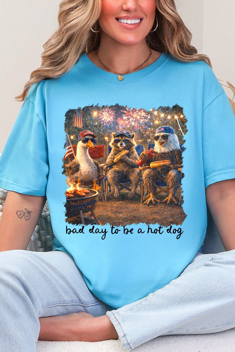 Patriotic Trio Hot Dog Comfort Colors Adult Ring - Spun Cotton Tee - Wholesale Accessory Market