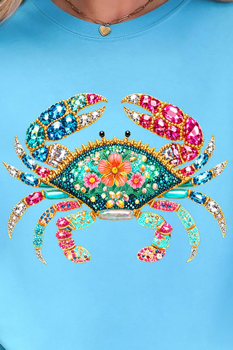 Seaside Sparkle Crab Comfort Colors Adult Ring - Spun Cotton Tee - Wholesale Accessory Market