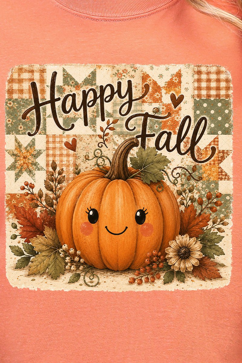 Happy Pumpkin Patchwork Comfort Colors Adult Ring-Spun Cotton Tee - Wholesale Accessory Market