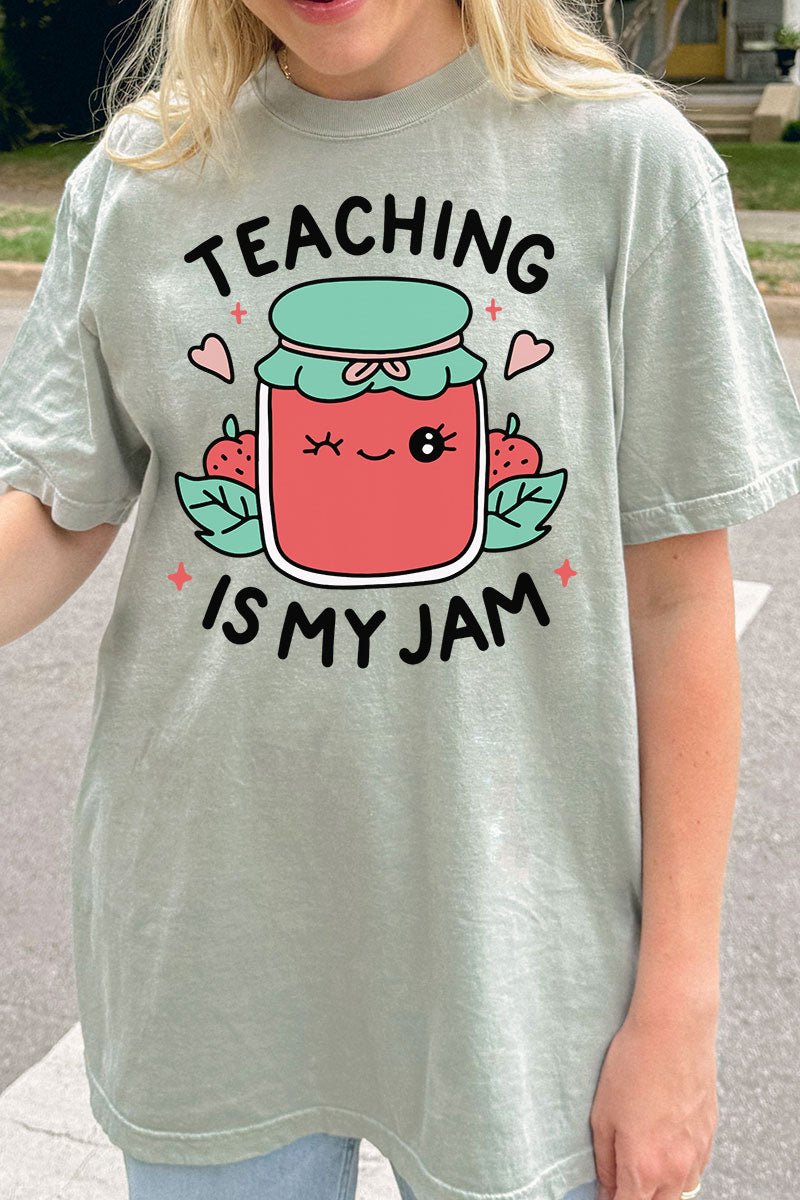 Teaching Is My Jam Comfort Colors Adult Ring - Spun Cotton Tee - Wholesale Accessory Market