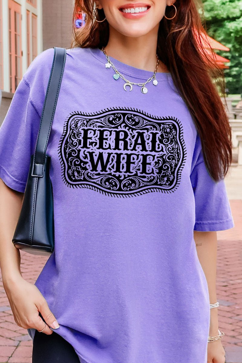 Belt Buckle Feral Wife Comfort Colors Adult Ring-Spun Cotton Tee - Wholesale Accessory Market
