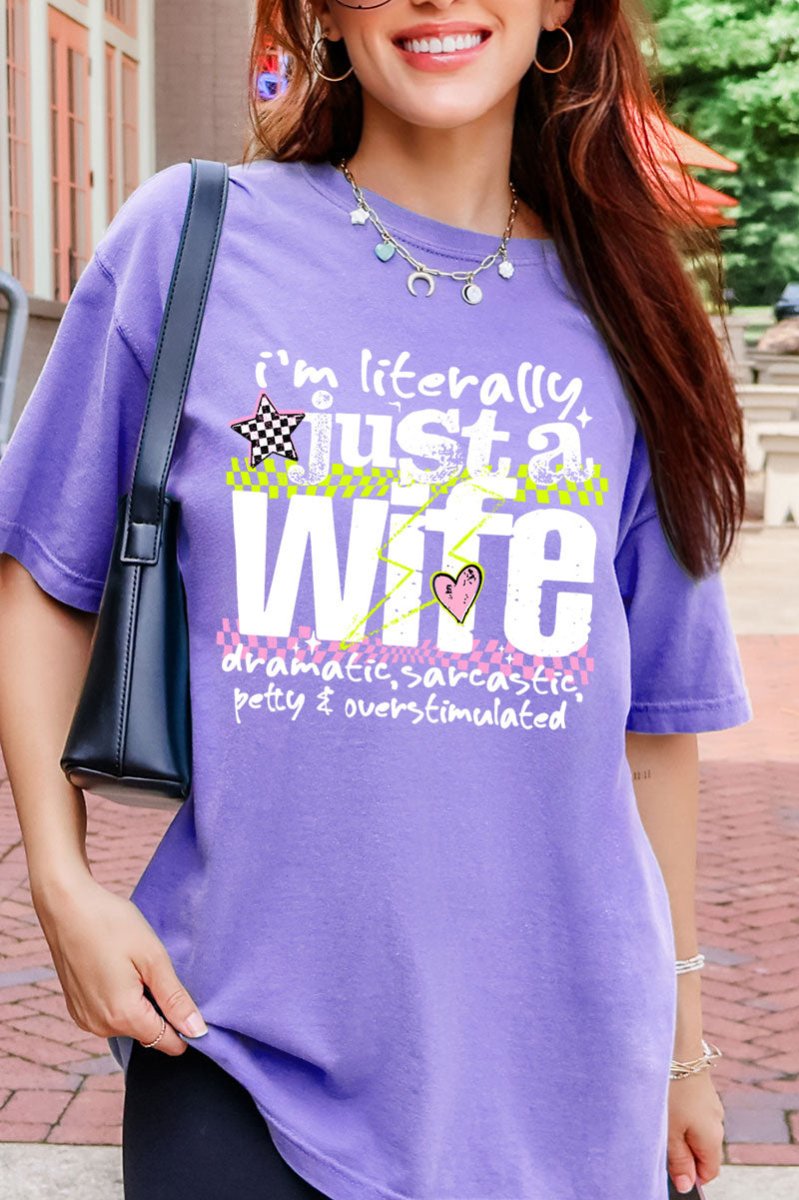 Literally Just A Wife Comfort Colors Adult Ring-Spun Cotton Tee - Wholesale Accessory Market