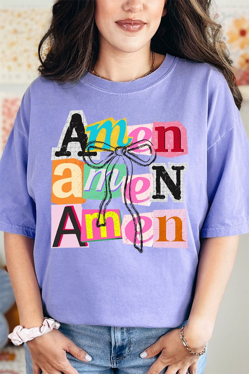 Stacked Amen Coquette Comfort Colors Adult Ring - Spun Cotton Tee - Wholesale Accessory Market