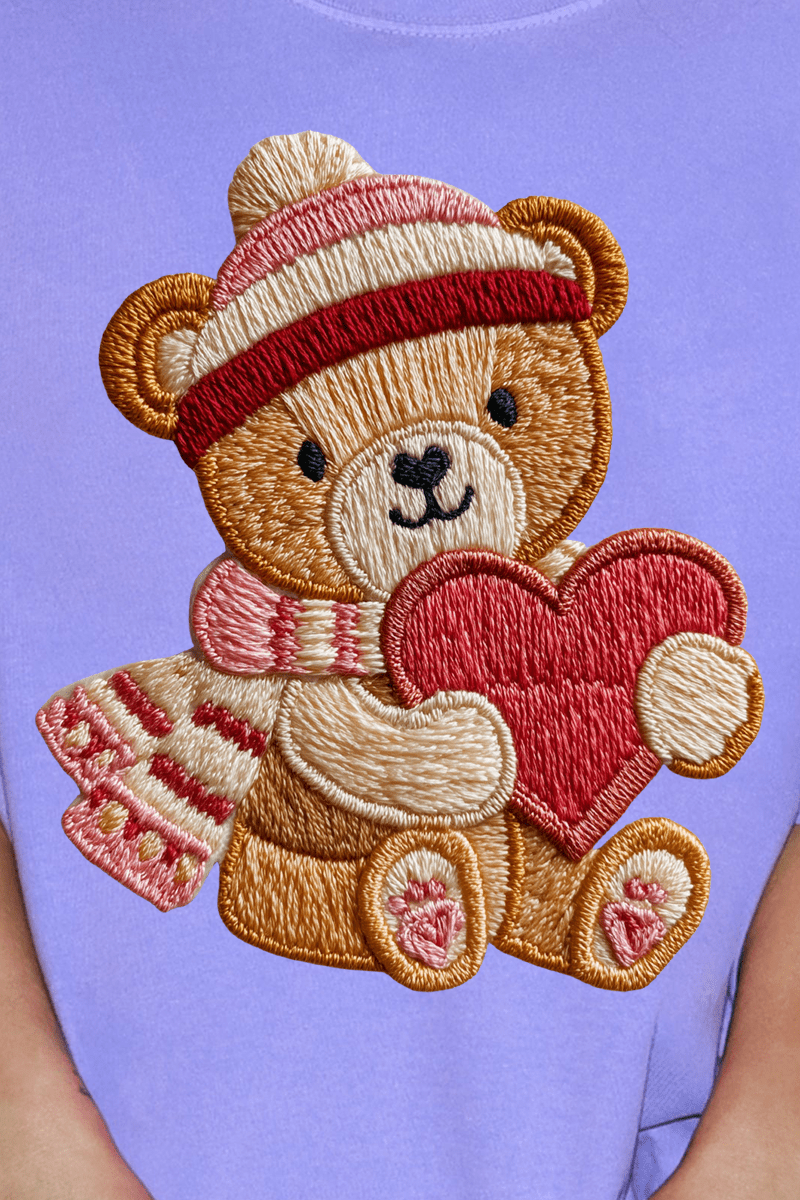Teddy's Threaded Heart Comfort Colors Adult Ring - Spun Cotton Tee - Wholesale Accessory Market