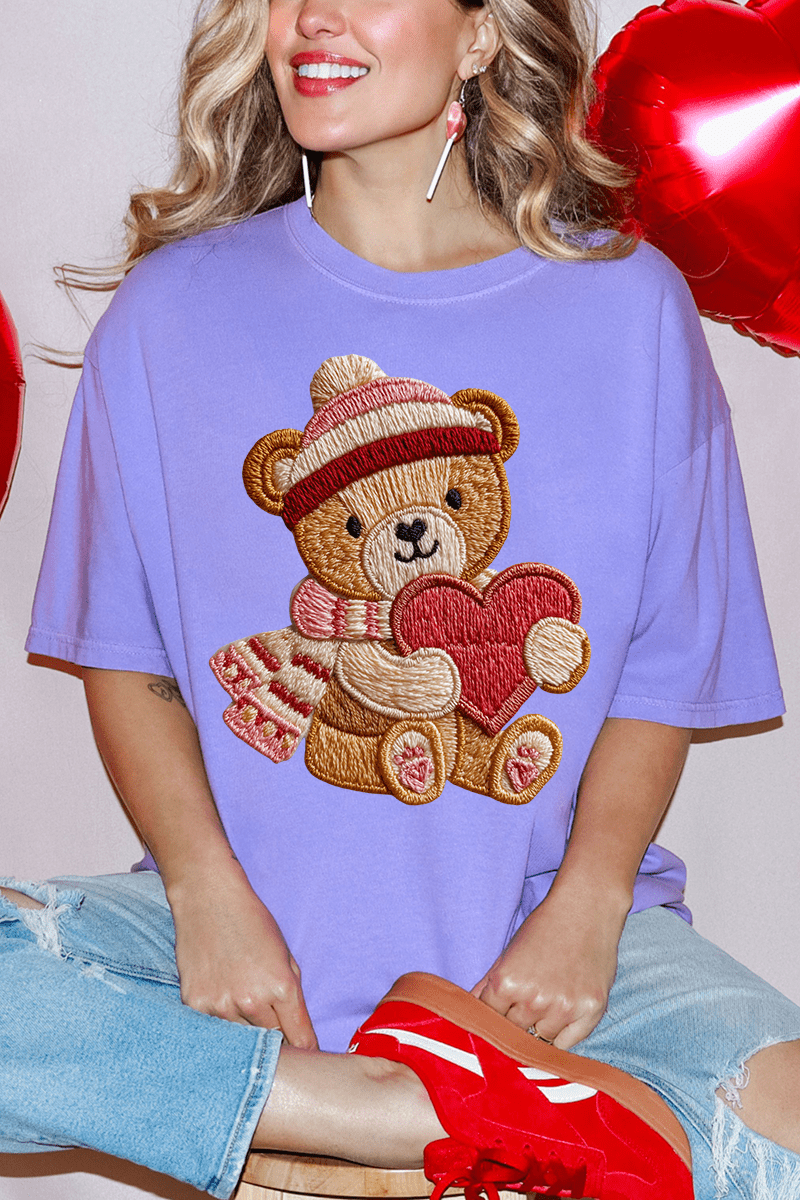 Teddy's Threaded Heart Comfort Colors Adult Ring - Spun Cotton Tee - Wholesale Accessory Market